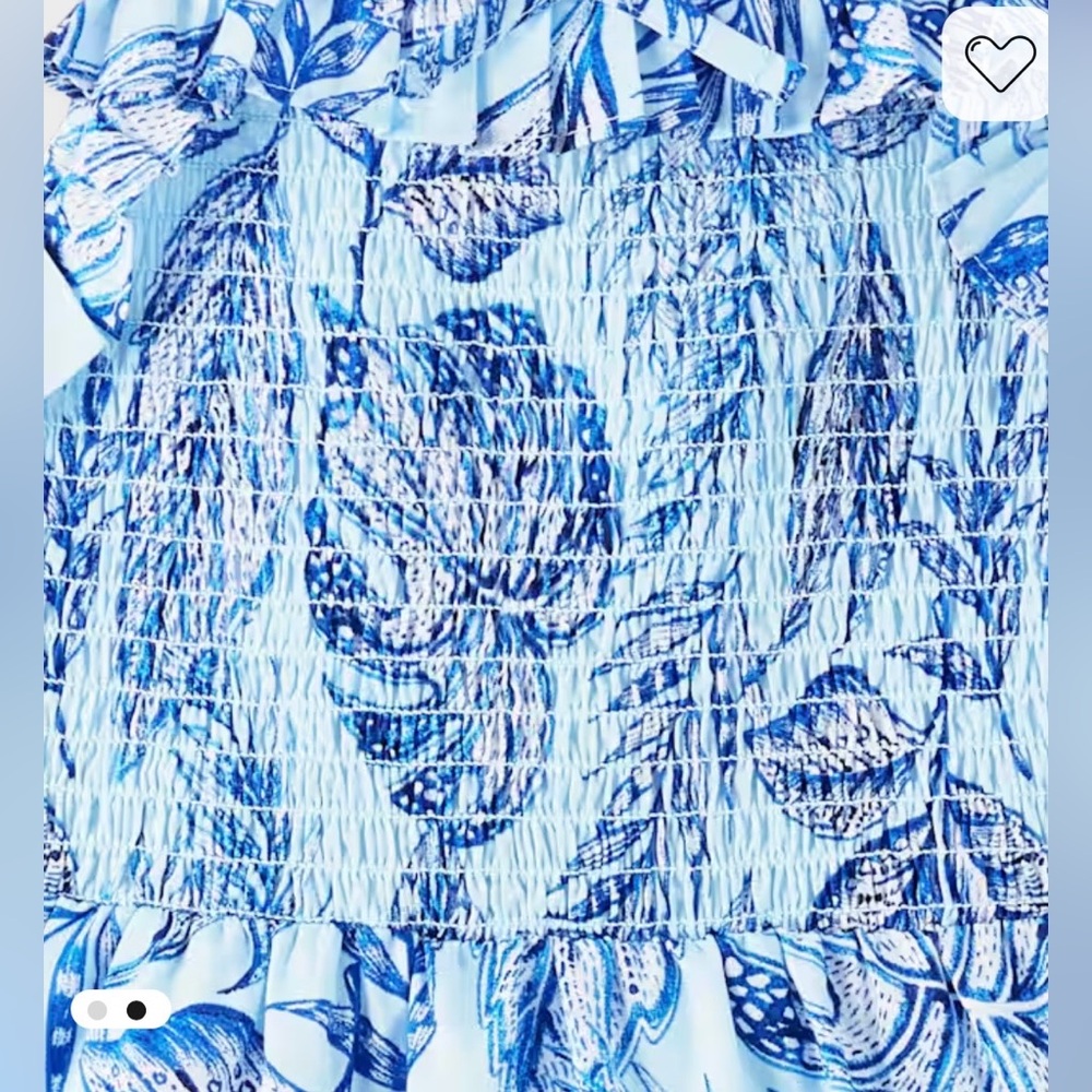 The Children’s Place GirlsTropical Smocked Tiered Dress Blue size Large (10/12) - Picture 2 of 9